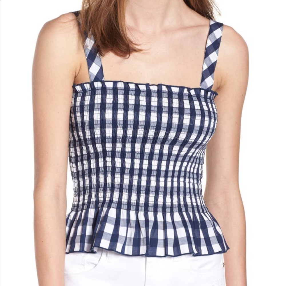 Ten Sixty Sherman Gingham Smocked Tank